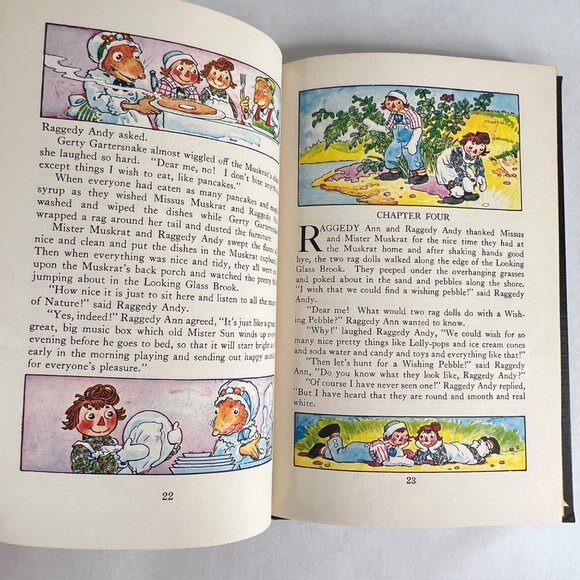Raggedy Anns Wishing Pebble Book By Johnny Gruelle 1960 Hardcover First Edition - Picture 9 of 9